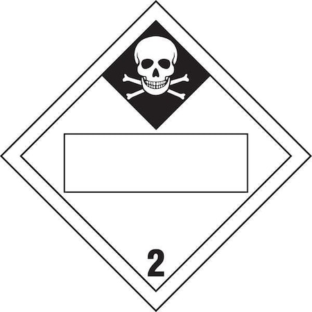 Brady DOT Container Placard, 2, B-946 Pressure Sensitive Vinyl, 10-3/4" W x 10-3/4" H 60375