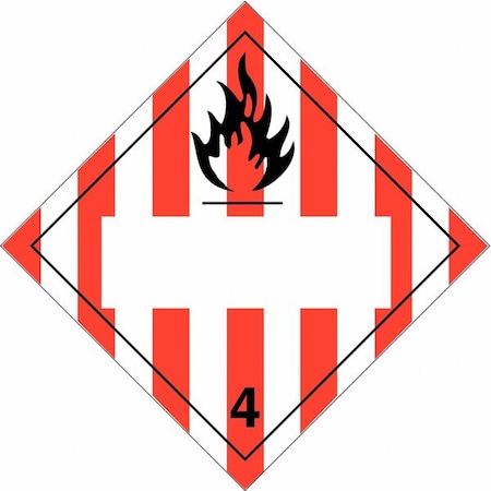 Brady DOT Container Placard, 4, B-946 Pressure Sensitive Vinyl, 10-3/4" W x 10-3/4" H 60380