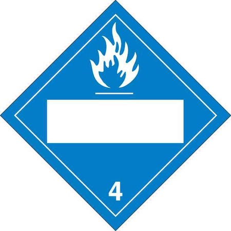 Brady DOT Container Placard, 4, B-946 Pressure Sensitive Vinyl, 10-3/4" W x 10-3/4" H 60382