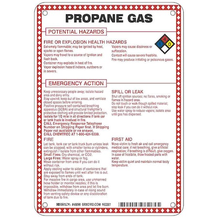 Brady Chemical Sign, 10 in Height, 7 in Width, Rectangle 48890