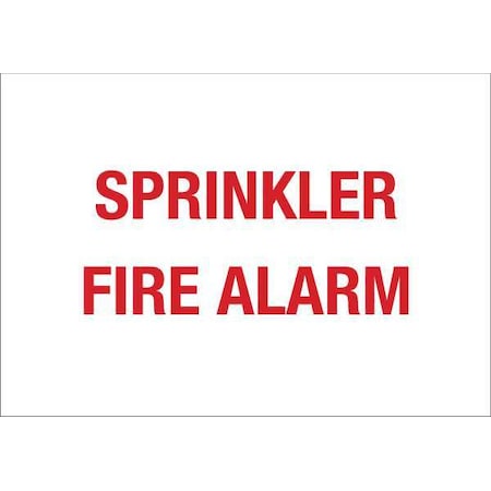 Brady Fire Alarm Sign, 10 in Height, 14 in Width, Aluminum, Rectangle, English 51549