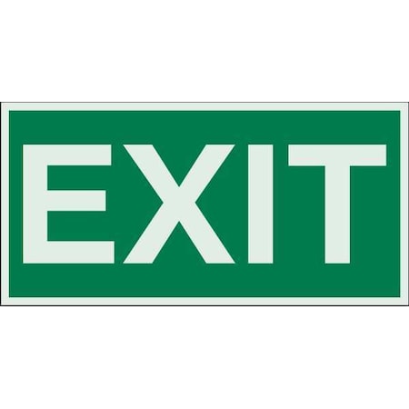 Brady Exit Sign, Plastic, 6" W, 3" H, Exit, Green, White 59330