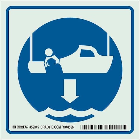 Brady Emergency Assembly Sign, 6 in Height, 6 in Width, Polyester, Square, No Text 59345