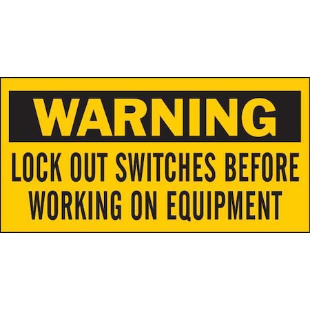 Brady Warning Sign, 2 1/4 in Height, 4 1/2 in Width, Vinyl, Rectangle, English 60177