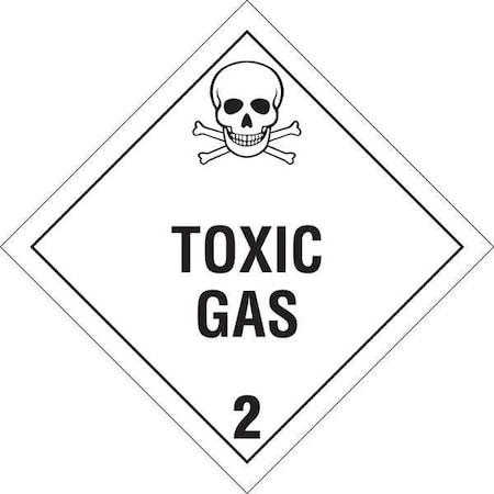 Brady DOT Container Placard, Toxic Gas 2, B-946 Pressure Sensitive Vinyl, 10-3/4" W x 10-3/4" H 60434