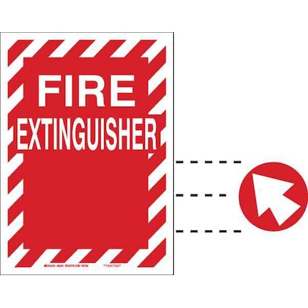 Brady Fire Extinguisher Sign, 12 in Height, 9 in Width, Fiberglass, Rectangle, English 70855