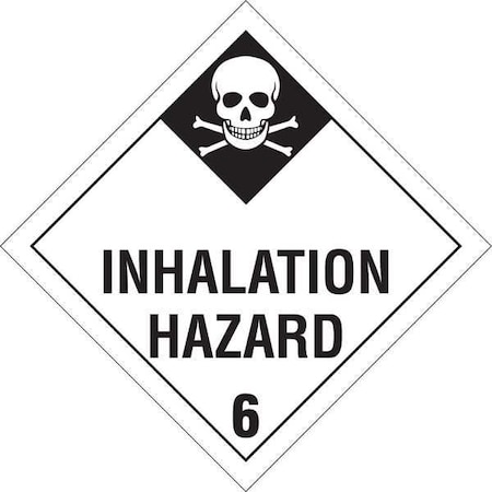 Brady DOT Container Placard, Inhalation Hazard, B-946 Pressure Sensitive Vinyl, 10-3/4" W x 10-3/4" H 63418