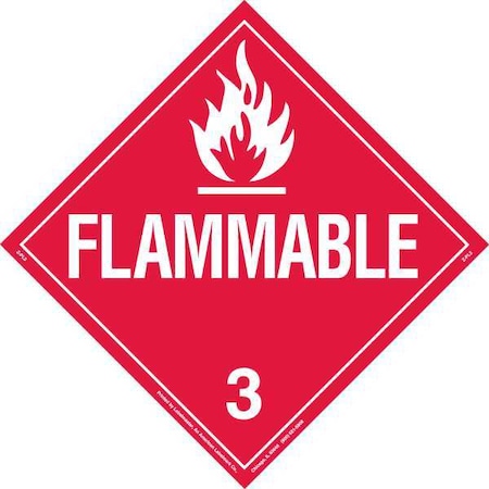 Brady DOT Container Placard, Flammable, B-120 Premium Fiberglass, 10-3/4" W x 10-3/4" H 63422