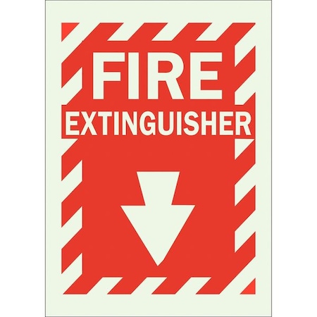 Brady Fire Extinguisher Sign, 14 in Height, 10 in Width, Plastic, Rectangle, English 80174
