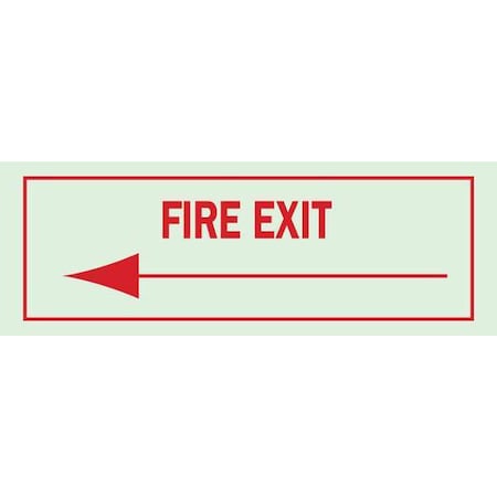 Brady Fire Exit Sign, Polyester, 14" W, 5" H, Fire Exit, White 80234