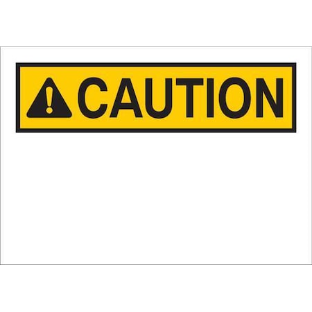 Brady Caution Sign, 14" W, 10" H, English, Fiberglass, White 76098