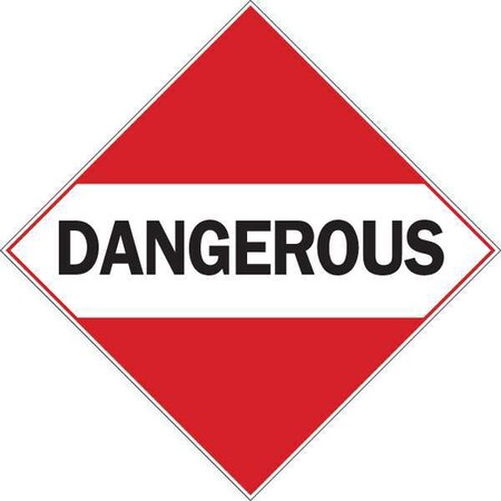 Brady DOT Container Placard, Dangerous, B-120 Premium Fiberglass, 10-3/4" W x 10-3/4" H 76259