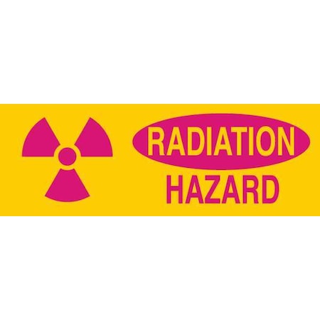 Brady Radiation & Laser Sign, 3 1/2 in H x 10 in W, Polyester, Rectangle 88937