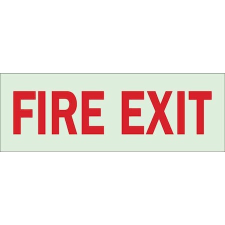 Brady Exit Sign, Plastic, 10" W, 3-1/2" H, Fire Exit, White 80294