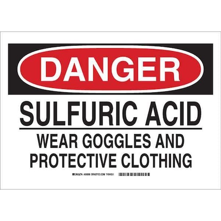 Brady Chemical Sign, Fiberglass, Rectangle, English 87647