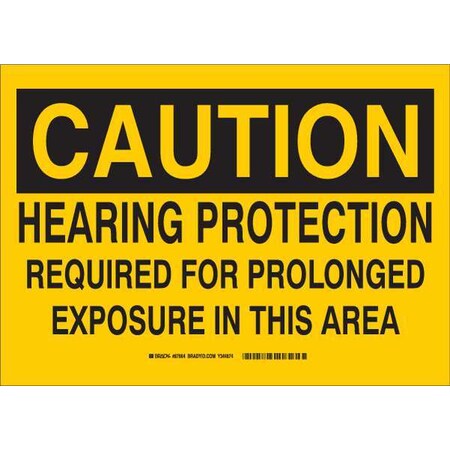 Brady Caution Sign, 10X14", Black/Yellow, 87664 87664