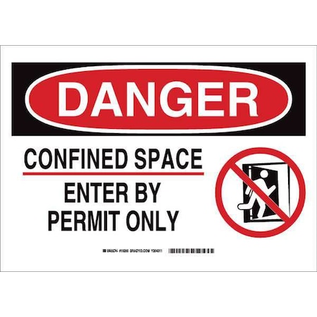 Brady Security Sign, 10 in Height, 14 in Width, Fiberglass, Rectangle, English 87675