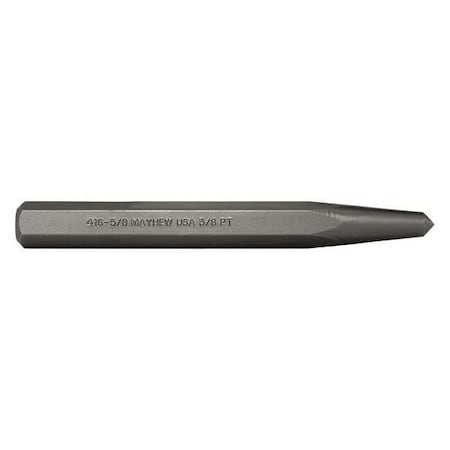 Mayhew Select Center Punch, 6-1/4 in L, Steel, Shot Blast 74004