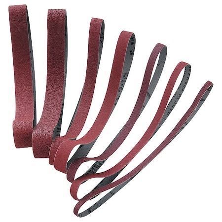 Chicago Pneumatic Sanding Belt, 3/4 in W, 20 13/32 in L, Coated, Aluminum Oxide, 80 Grit, Medium, Red 8940169008