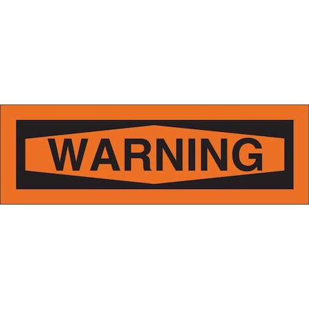Brady Warning Sign, 9" W, 2-1/4" H, English, Polyester, Orange 89115