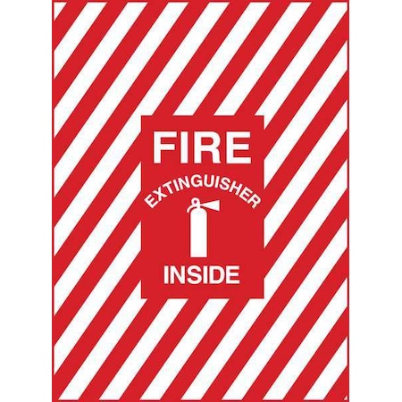 Brady Fire Extinguisher Sign, 7 in Height, 10 in Width, Aluminum, Rectangle, English 122392