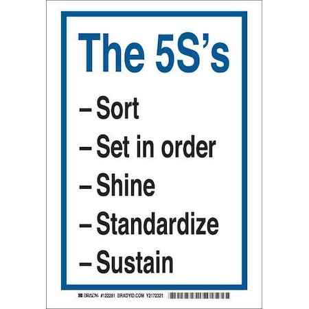 Brady The 5S'S, The 5S's Sort -Set In Order -Shine -Standardize ...