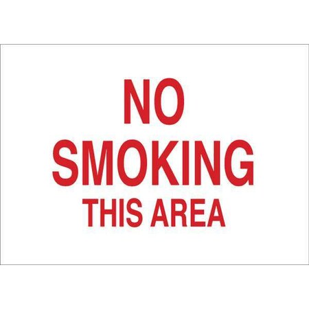 Brady No Smoking Sign, 7" H, 10" W, Fiberglass, Rectangle, English, 122795 122795