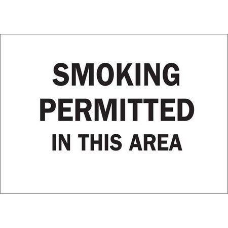 Brady Smoking Permitted In This Area, 7 in x 10 in, Rectangle, Fiberglass, 122797 122797