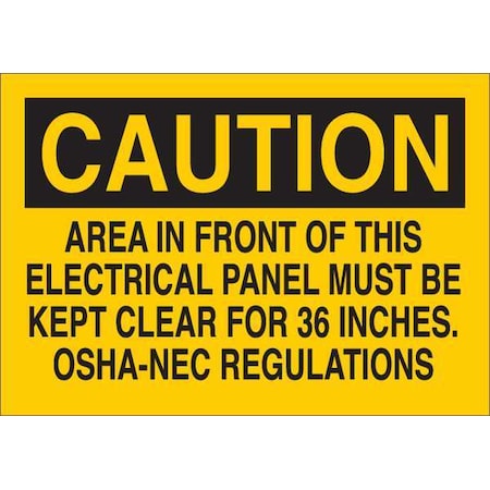 Brady Caution Sign, 10X14", Black/Yellow, 122724 122724