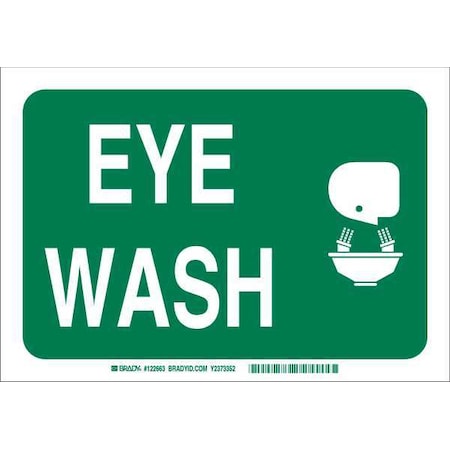 Brady Eye Wash, 10 in x 14 in, Rectangle, Fiberglass, 122733 122733
