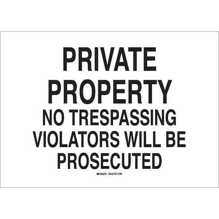Brady Security Sign, 10 in H, 14 in W, Aluminum, Rectangle, English, 122371 122371