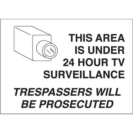 Brady Security Sign, 7 in Height, 10 in Width, Fiberglass, Rectangle, English 122887