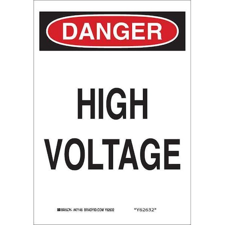 Brady Danger Sign, 14 in Height, 10 in Width, Fiberglass, Rectangle, English 122788