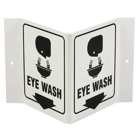 Brady Eye Wash, 6 in x 9 in, Rectangle, Acrylic, V1EWG1G V1EWG1G