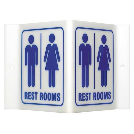 Brady Restrooms, 9" W x 6" H, Rectangle, Acrylic, V1RR02A V1RR02A