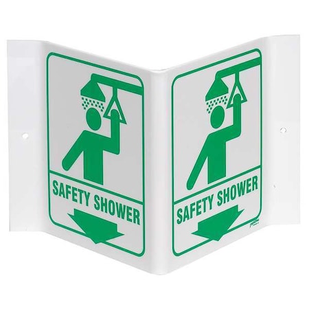 Brady Safety Shower, 12 in x 18 in, Rectangle, Plastic, 49043 49043