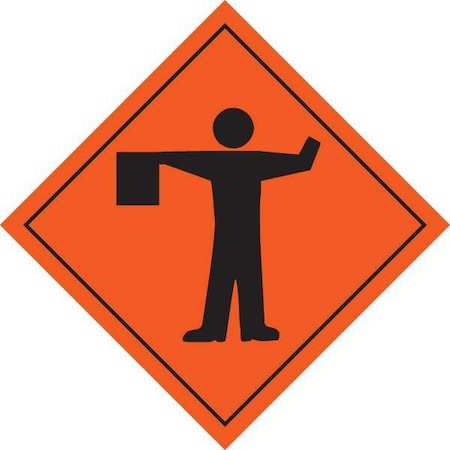 Brady Roll-Up Road Construction Sign, 36" W, 36 in H, No Text, Vinyl, Orange 56795
