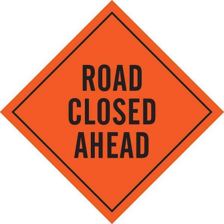 Brady Roll-Up Road Construction Sign, 36" H, 36 in W, Vinyl, Diamond, English, 57016 57016
