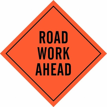 Brady Roll-Up Road Construction Sign, 48 in H, 48 in W, Mesh, Diamond, English, 57021 57021
