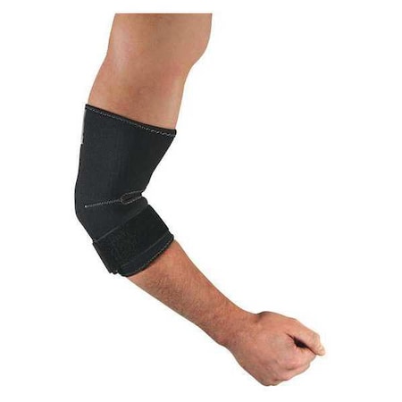 Ergodyne Neoprene Elbow Sleeve w/ Strap-large, Neoprene, Black, Size L 16584