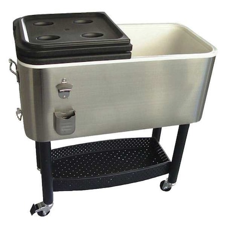 Crestware Cooler, 17 gal. Stainless Steel/Plastic, Gray/Black COOLER1
