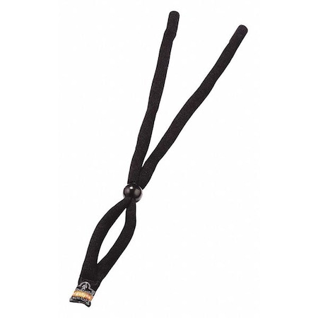 Ergodyne Eyewear Lanyard, Black, 14 in Length, Cotton, Slip-On Attachment 3200
