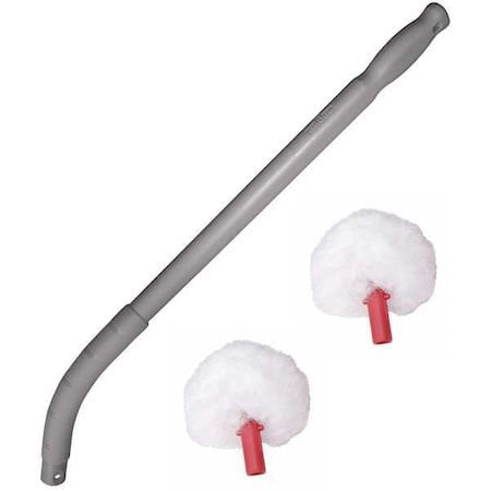 Unger Toilet Swab, 22 1/2 in L Handle, 3 1/2 in L Brush, White, Plastic, 26 in L Overall BSCOR