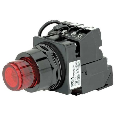 Siemens Illuminated Push Button, 30 mm, 1NO/1NC, Red US2:52BT6G2A