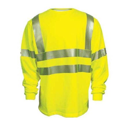 National Safety Apparel Flame Resistant Crewneck Shirt, Yellow, Modacrylic/Cotton, 2XL C54HYLSC32X