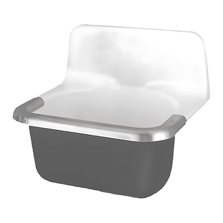 American Standard Wall Mount, 2 Hole, Not Applicable, Black/White, Utility Sink 7695000.020