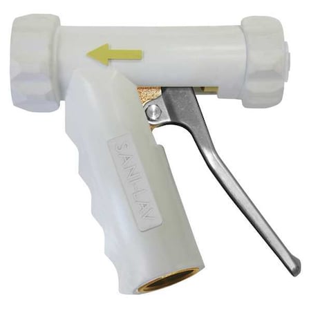Sani-Lav Pistol Grip Spray Nozzle, 3/4" Female, 150 psi, 7 gpm, White N1TW
