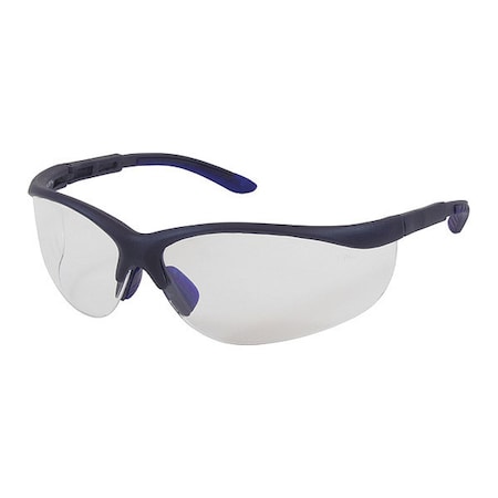 Bouton Optical HI-VOLTAGE AC, Safety Glasses, Anti-Scratch, Clear Lens, Blue Frame, Half-Frame 250-21-0100