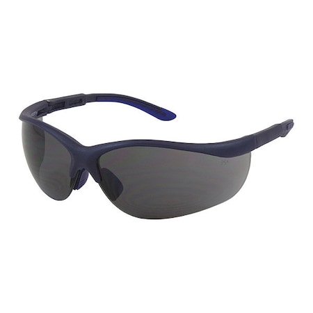 Bouton Optical HI-VOLTAGE AC, Safety Glasses, Anti-Scratch, Gray Lens, Blue Frame, Half-Frame 250-21-0101