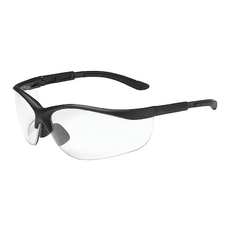 Bouton Optical HI-VOLTAGE AC, Safety Glasses, Anti-Scratch, Clear Lens, Black Frame, Half-Frame 250-21-0400